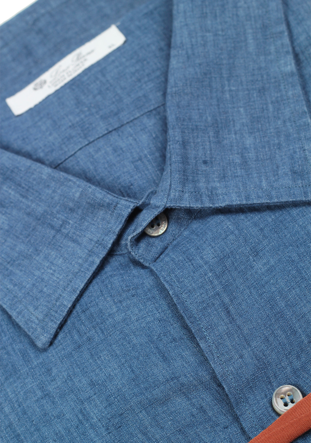 Loro Piana Solid Blue Linen Size XL / 42 IT / 16,5 U.S. | Costume Limité