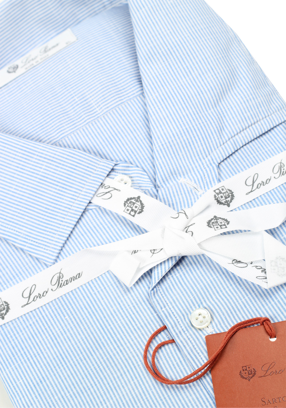 Loro Piana Striped Blue Linen Cotton Shirt | Costume Limité