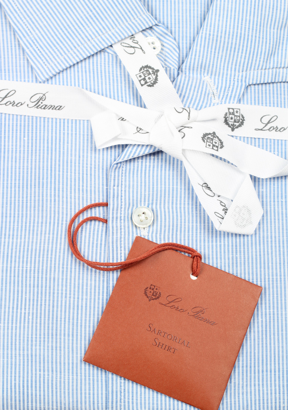 Loro Piana Striped Blue Linen Cotton Shirt | Costume Limité