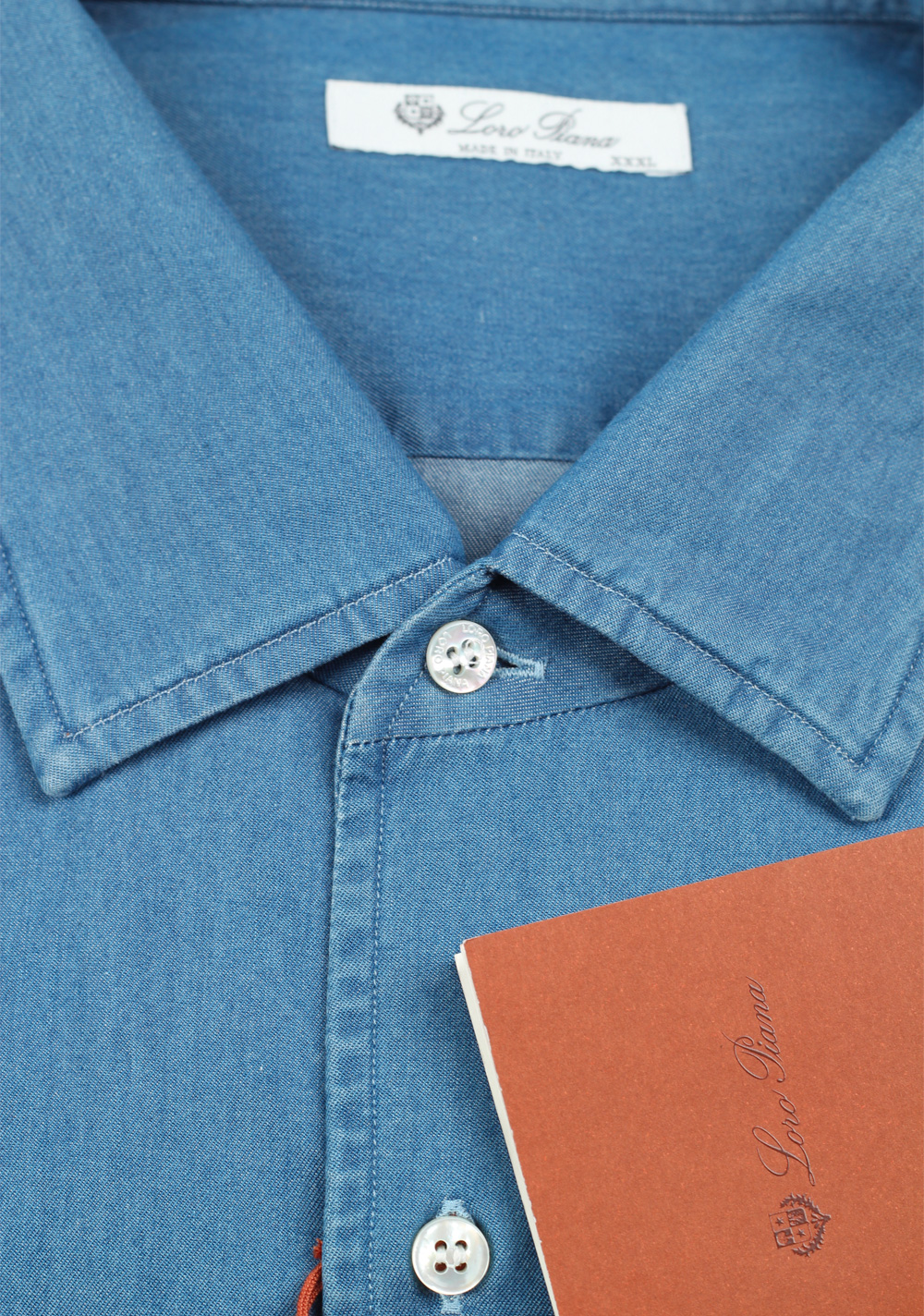 Loro Piana Solid Blue Cotton Shirt Size XXXL / 44 IT / 17,5 U.S. | Costume Limité