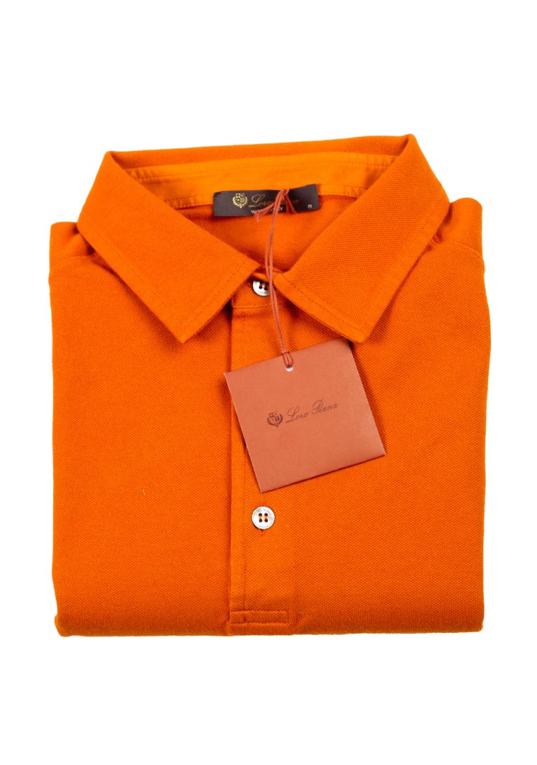 Loro Piana Orange Short Sleeve Cotton Polo - thumbnail | Costume Limité