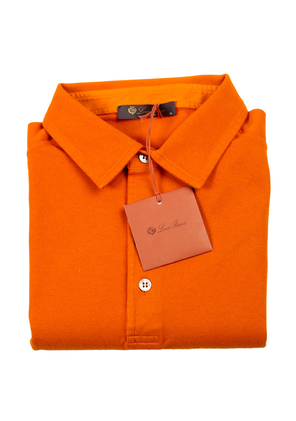 Loro Piana Orange Short Sleeve Cotton Polo | Costume Limité