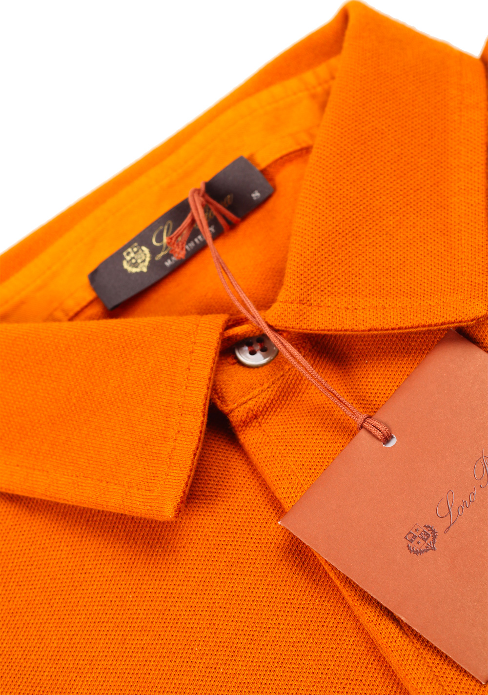 Loro Piana Orange Short Sleeve Cotton Polo | Costume Limité