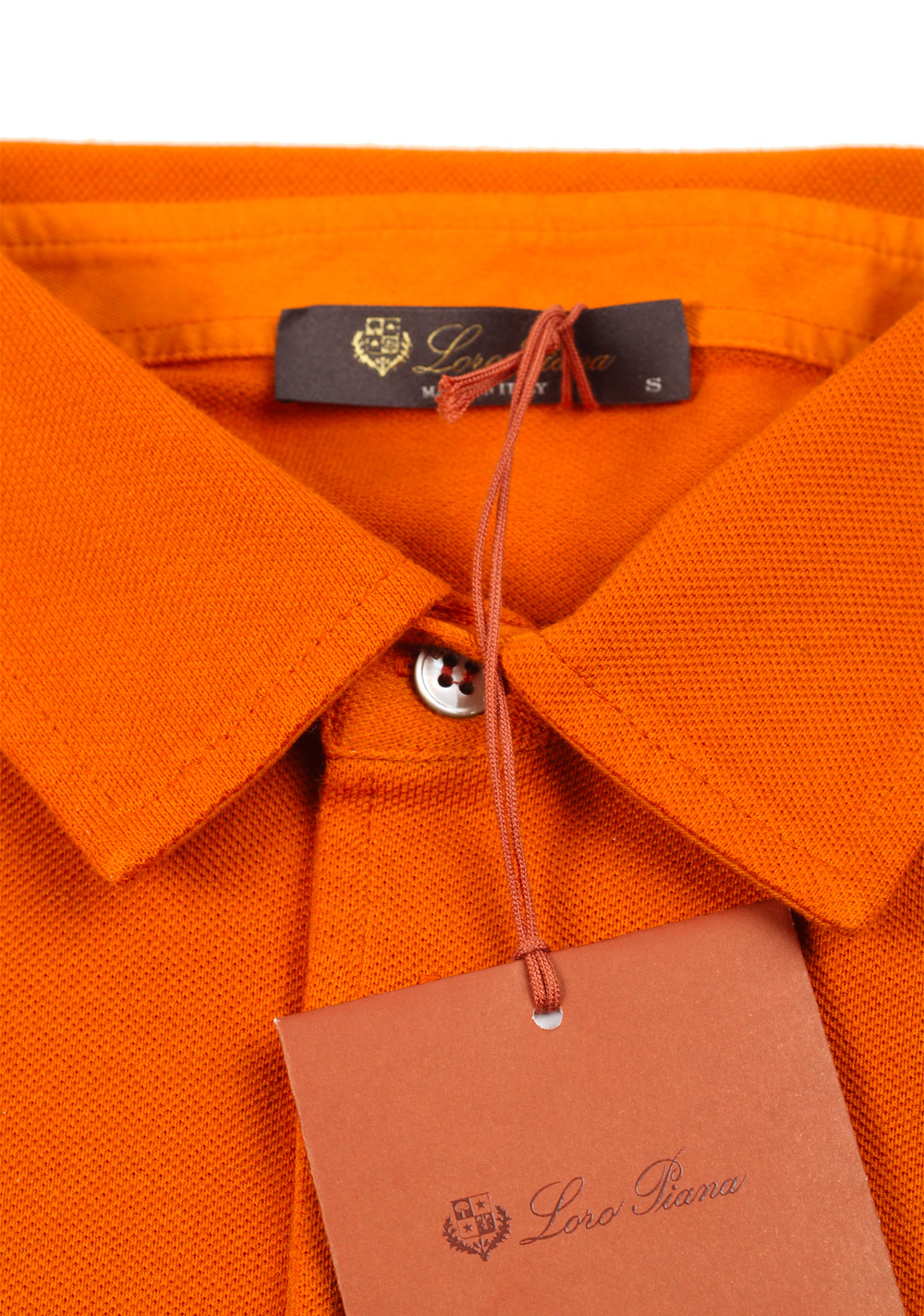 Loro Piana Orange Short Sleeve Cotton Polo | Costume Limité