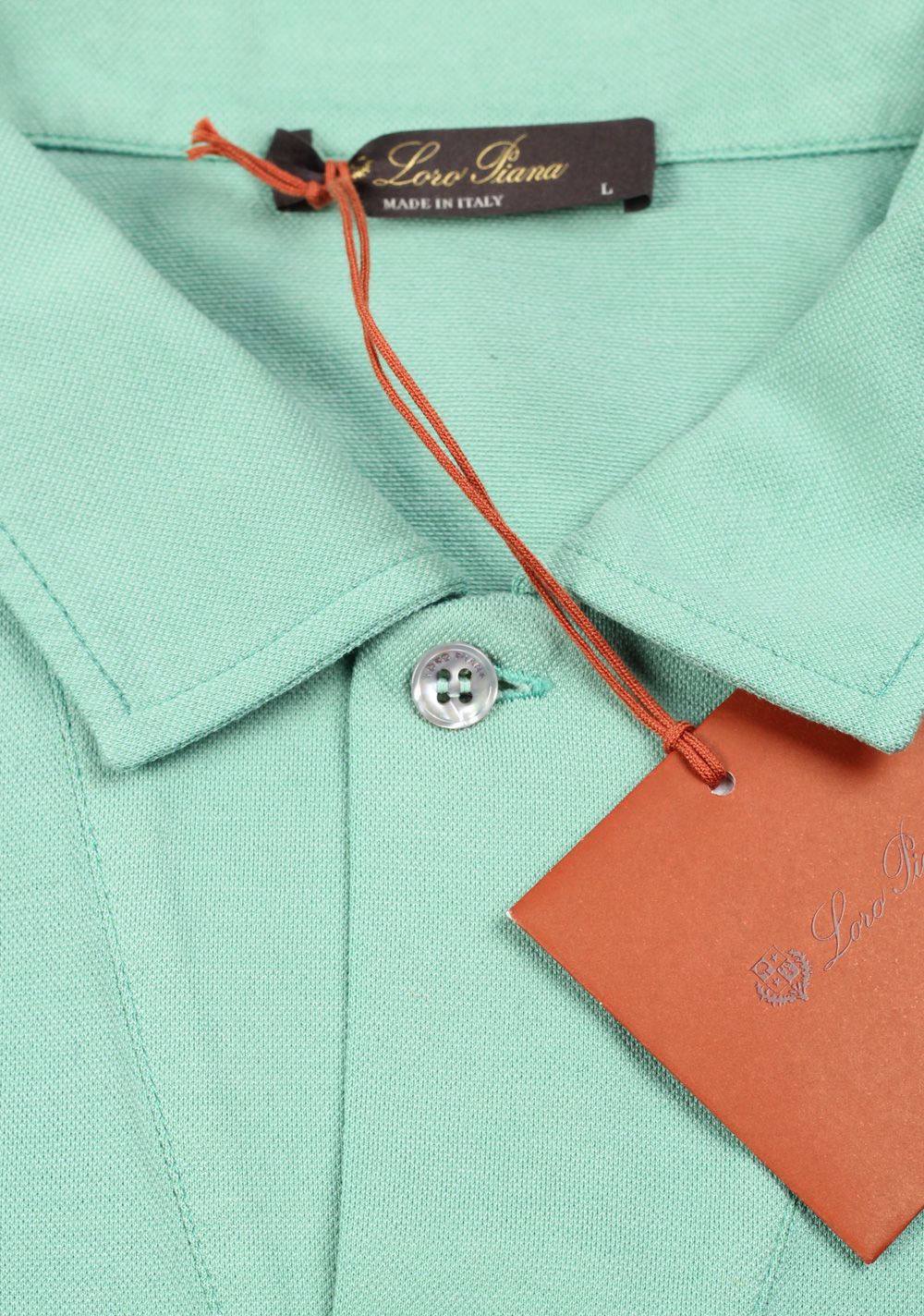 Loro Piana Solid Turquoise Cotton Silk Polo Size Large / 41 IT / 16 U.S. | Costume Limité