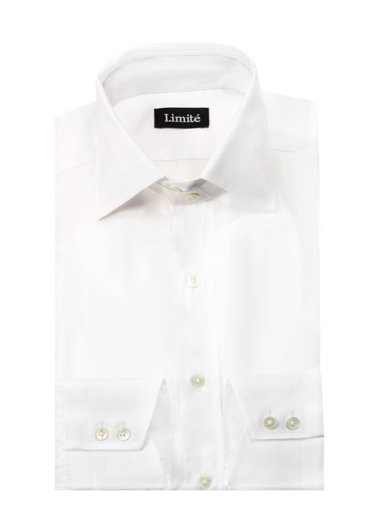 Limité Solid White Signature Shirt With Barrel Cuffs - thumbnail | Costume Limité