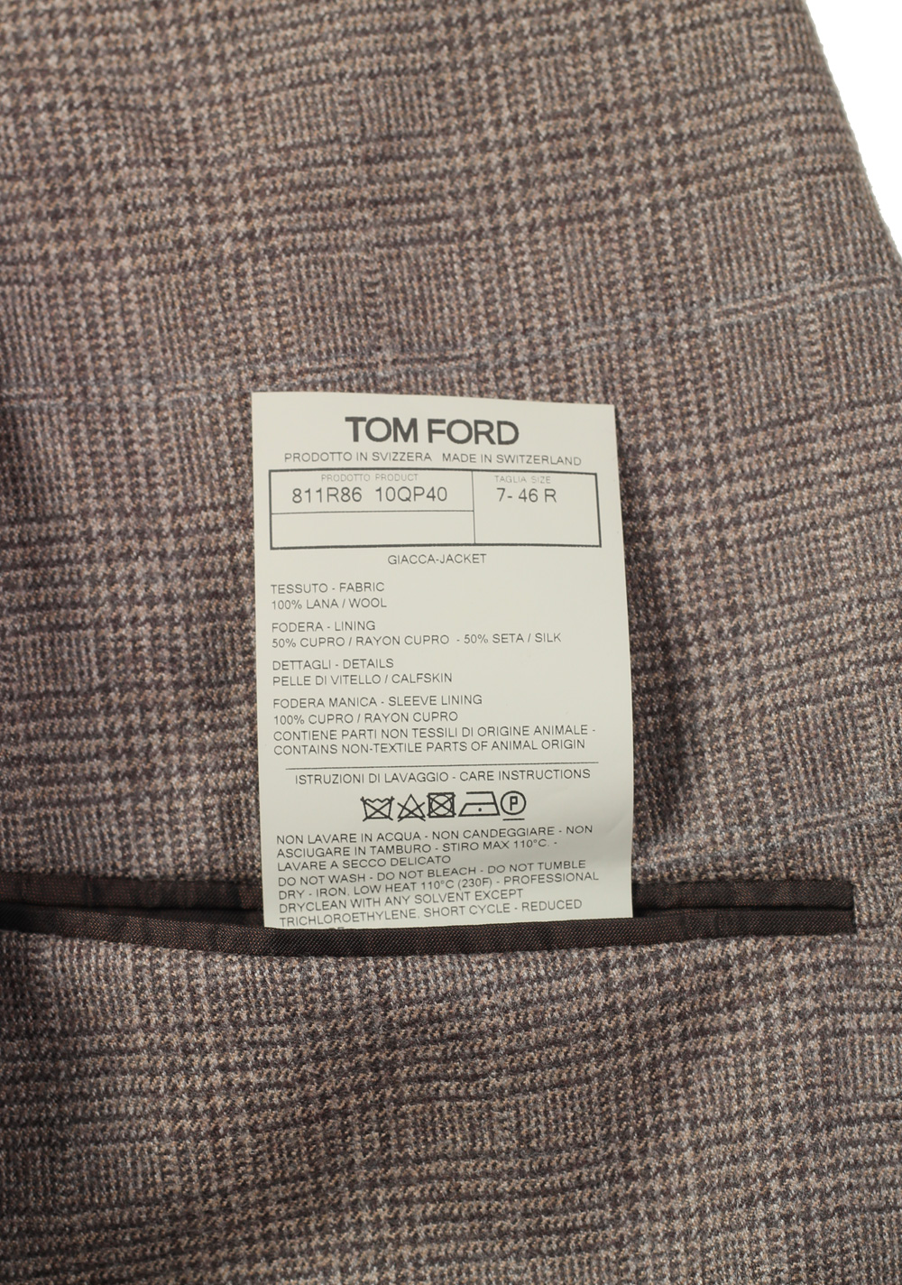 TOM FORD Atticus Brown Checked  Sport Coat Size 46 / 36R U.S. | Costume Limité