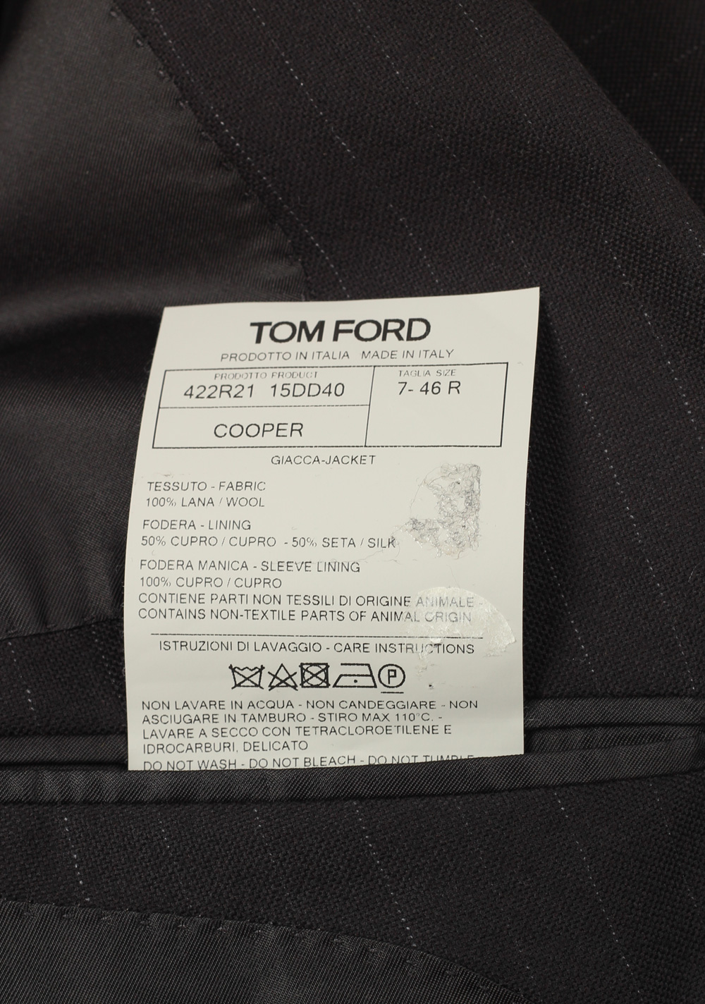 TOM FORD Cooper Black Double Breasted Sport Coat Size 46 / 36R U.S. | Costume Limité