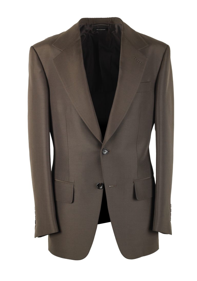 TOM FORD New Spencer Solid Grayish Brown Suit Size 46 / 36R U.S. - thumbnail | Costume Limité