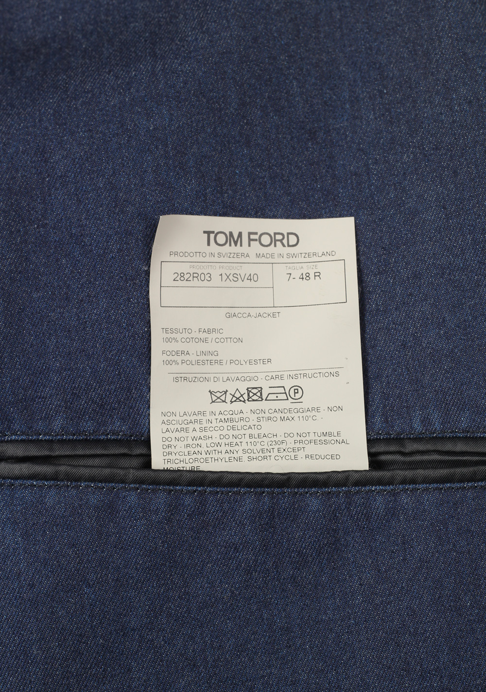 TOM FORD Shelton Blue Denim Suit Size 48 / 38R U.S. | Costume Limité