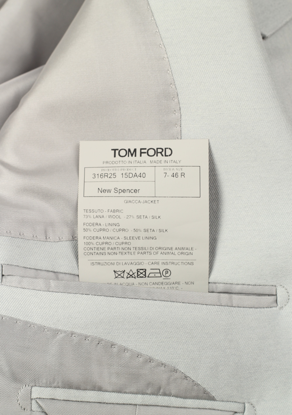 TOM FORD New Spencer Solid Gray Suit Size 46 / 36R U.S. | Costume Limité