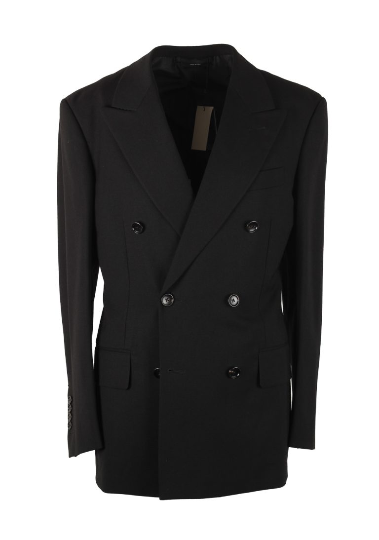 TOM FORD Cooper Double Breasted Solid Black Suit Size 46 / 36R U.S. - thumbnail | Costume Limité