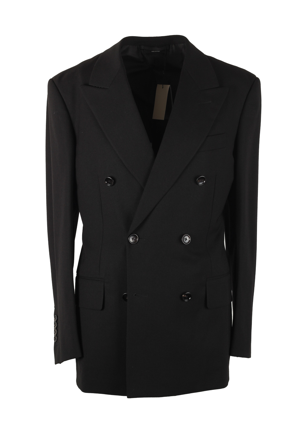 TOM FORD Cooper Double Breasted Solid Black Suit Size 46 / 36R U.S. | Costume Limité