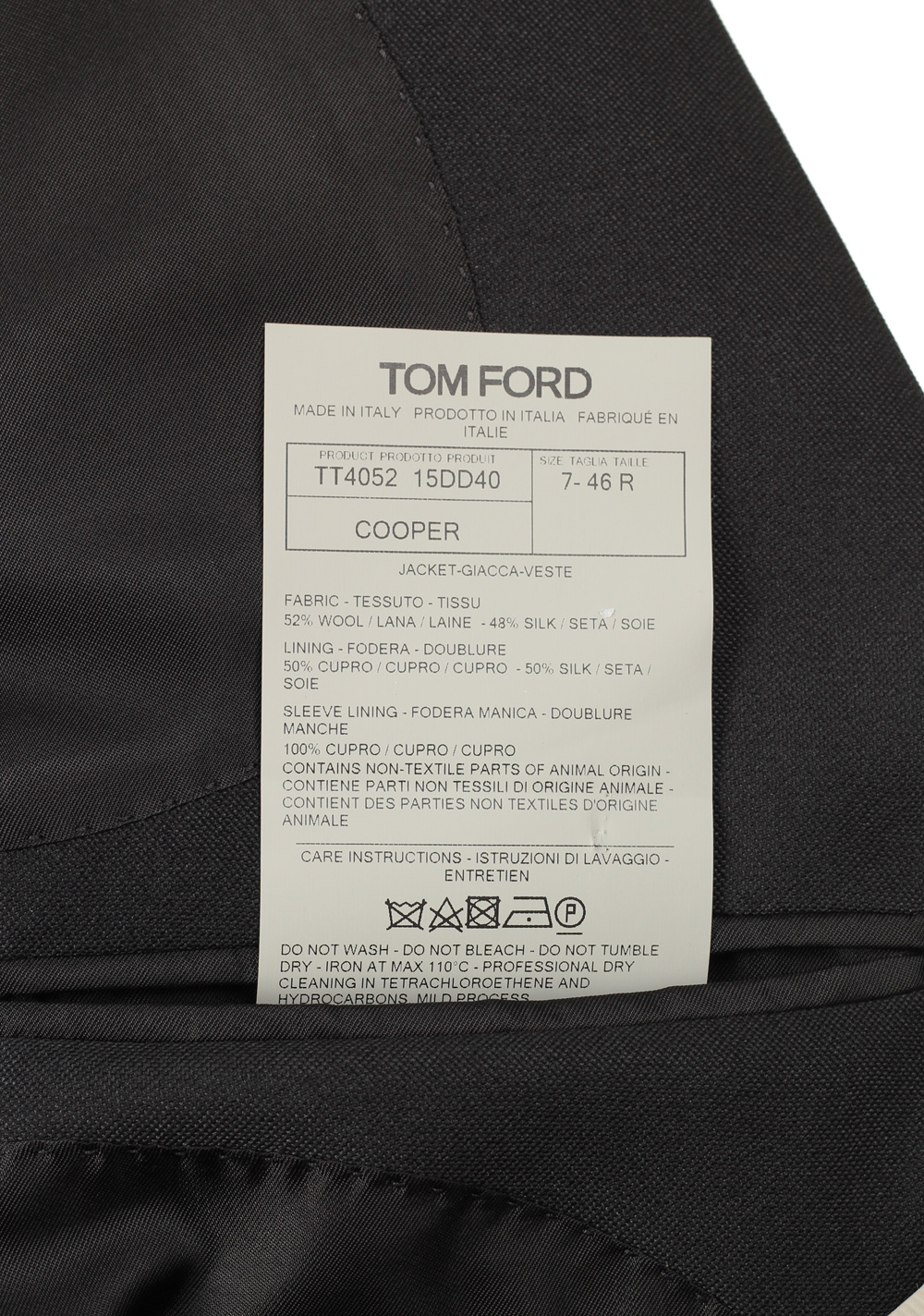 TOM FORD Cooper Black Double Breasted Sport Coat Size 46 / 36R U.S. | Costume Limité