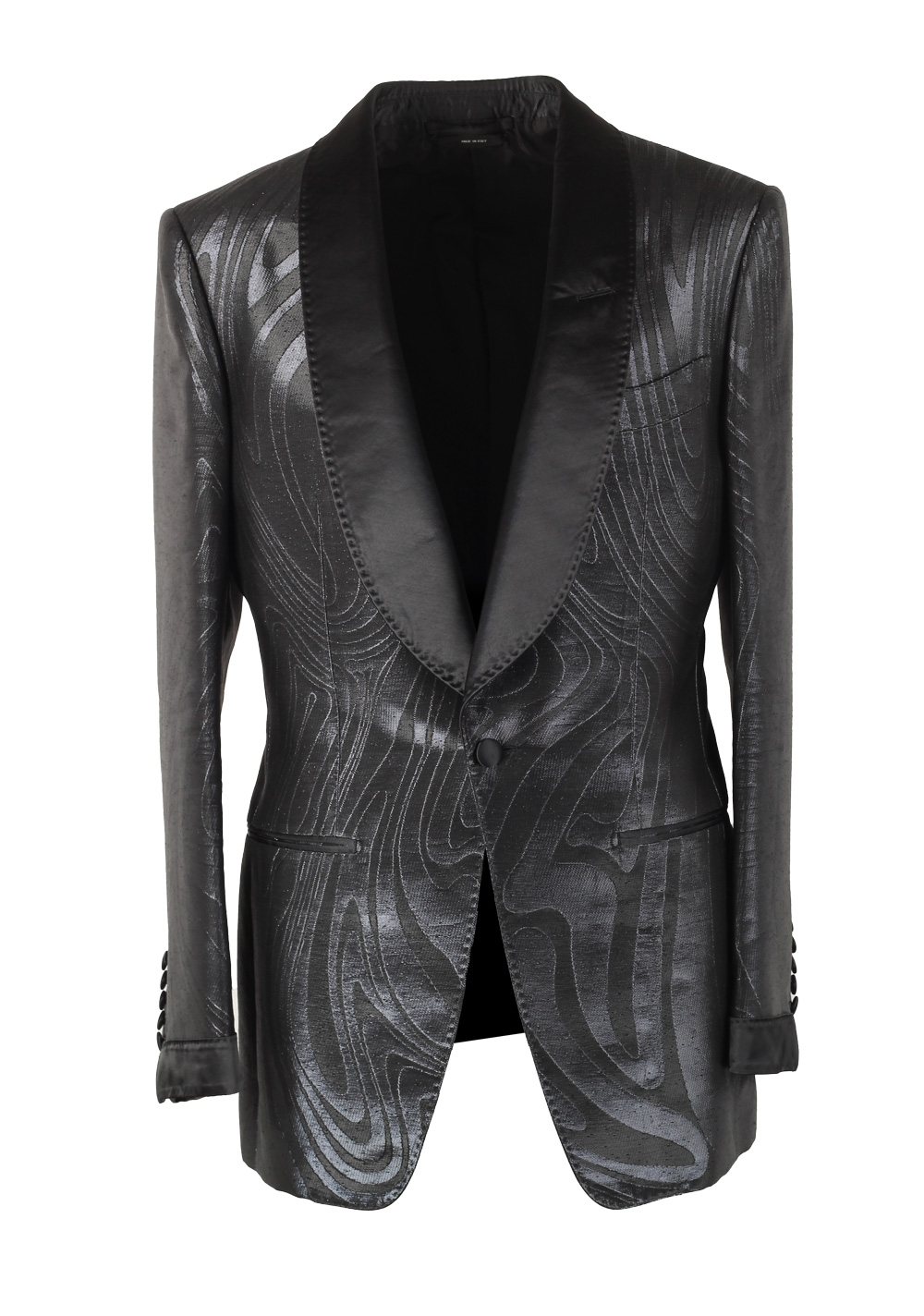 TOM FORD Atticus Black Silver Tuxedo Dinner Jacket Size 46 / 36R U.S. | Costume Limité