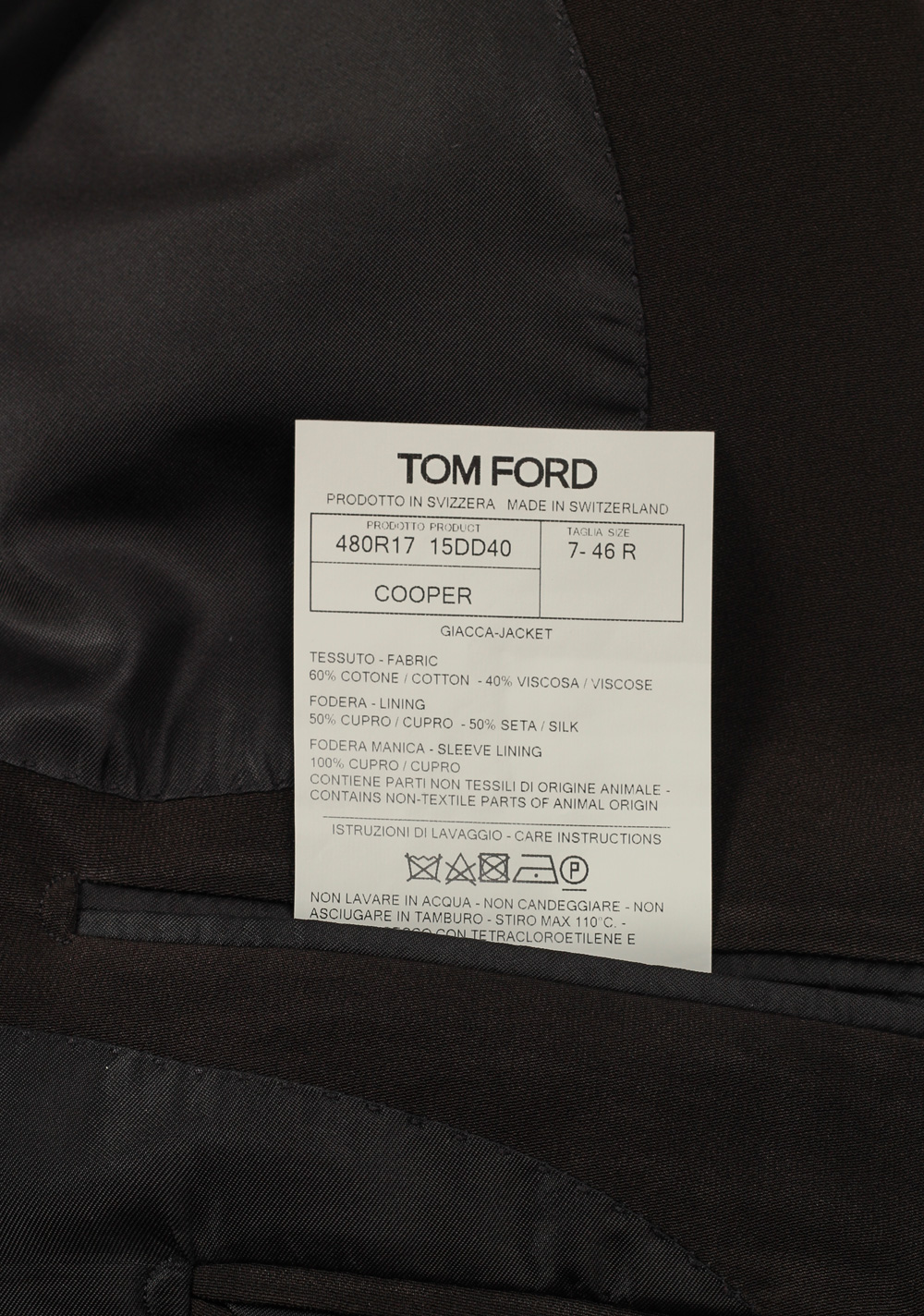 TOM FORD Cooper Brown Double Breasted Sport Coat Size 46 / 36R U.S. | Costume Limité