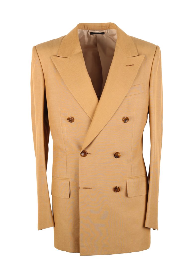 TOM FORD Shelton Beige Silk Double breasted Sport Coat Size 46 / 36R U.S. - thumbnail | Costume Limité