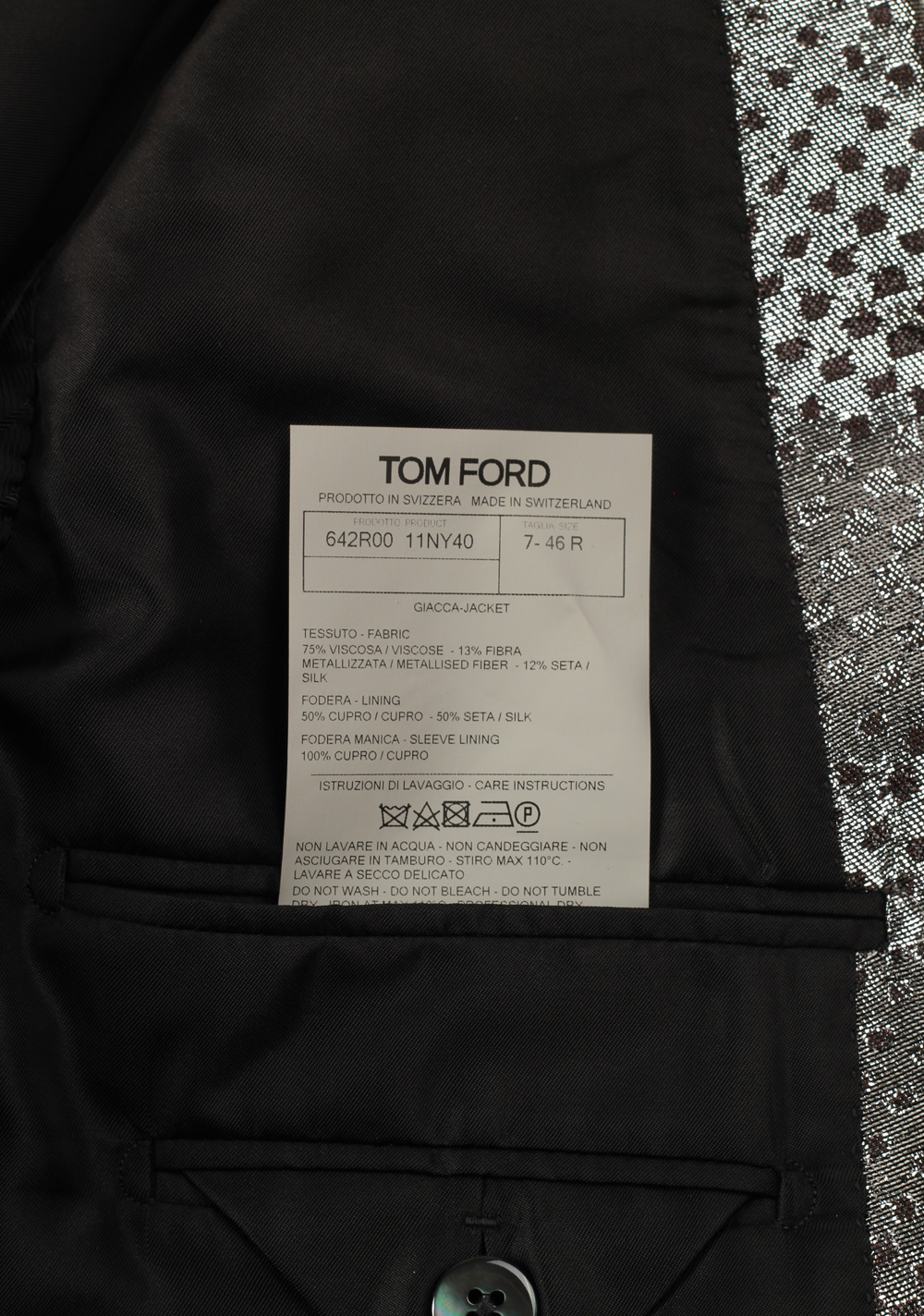 TOM FORD Atticus Silver Tuxedo Dinner Jacket Size 46 / 36R U.S. | Costume Limité