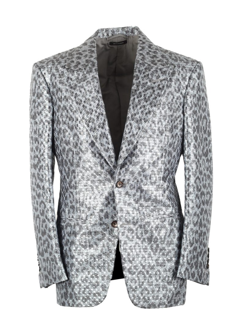 TOM FORD Cooper Silver Tuxedo Dinner Jacket Size 46 / 36R U.S. - thumbnail | Costume Limité