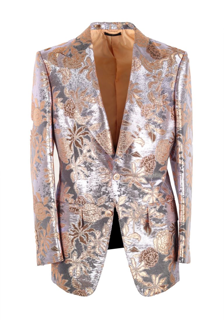 TOM FORD Atticus Purple Gold Floral Sport Coat Size 46 / 36R U.S. - thumbnail | Costume Limité