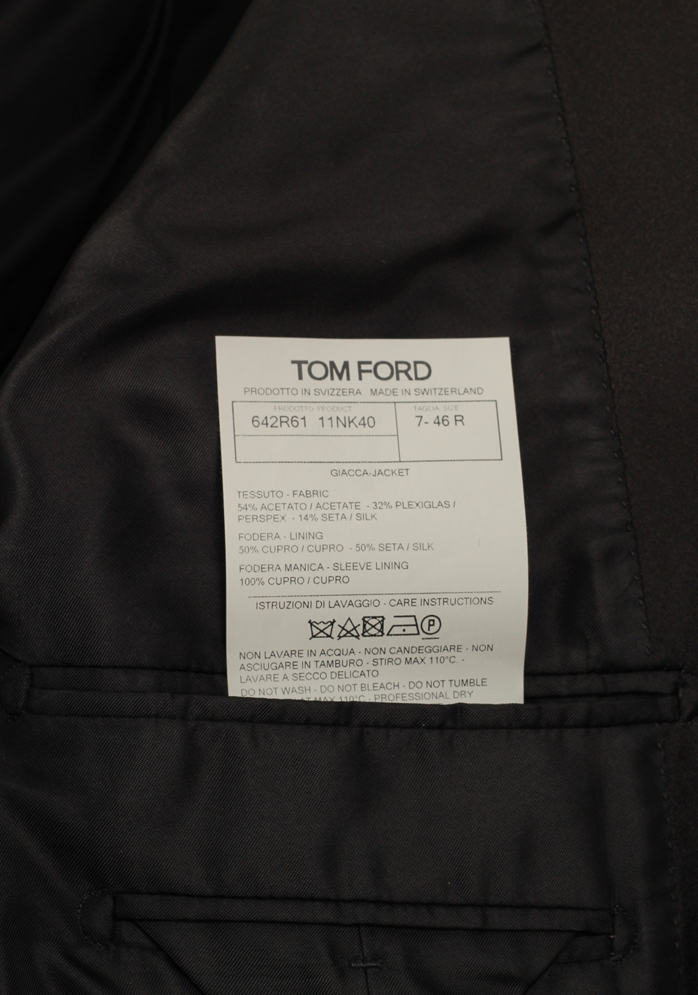 TOM FORD Atticus Black Silver Tuxedo Dinner Jacket Size 46 / 36R U.S. | Costume Limité