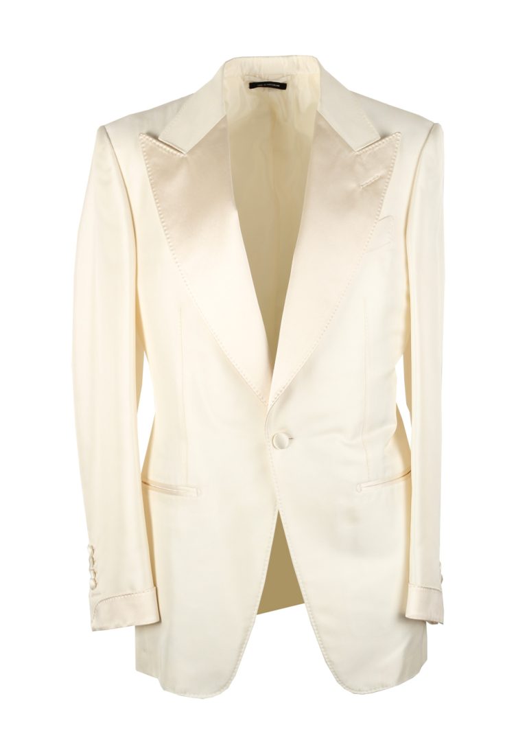 TOM FORD Atticus Ivory Tuxedo Dinner Jacket Size 46 / 36R U.S. - thumbnail | Costume Limité