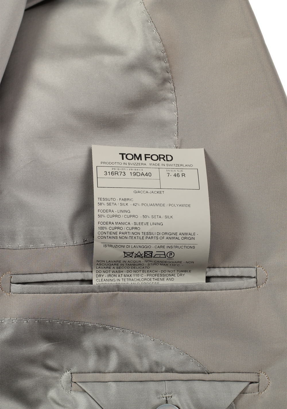 TOM FORD New Spencer Solid Gray Suit Size 46 / 36R U.S. | Costume Limité