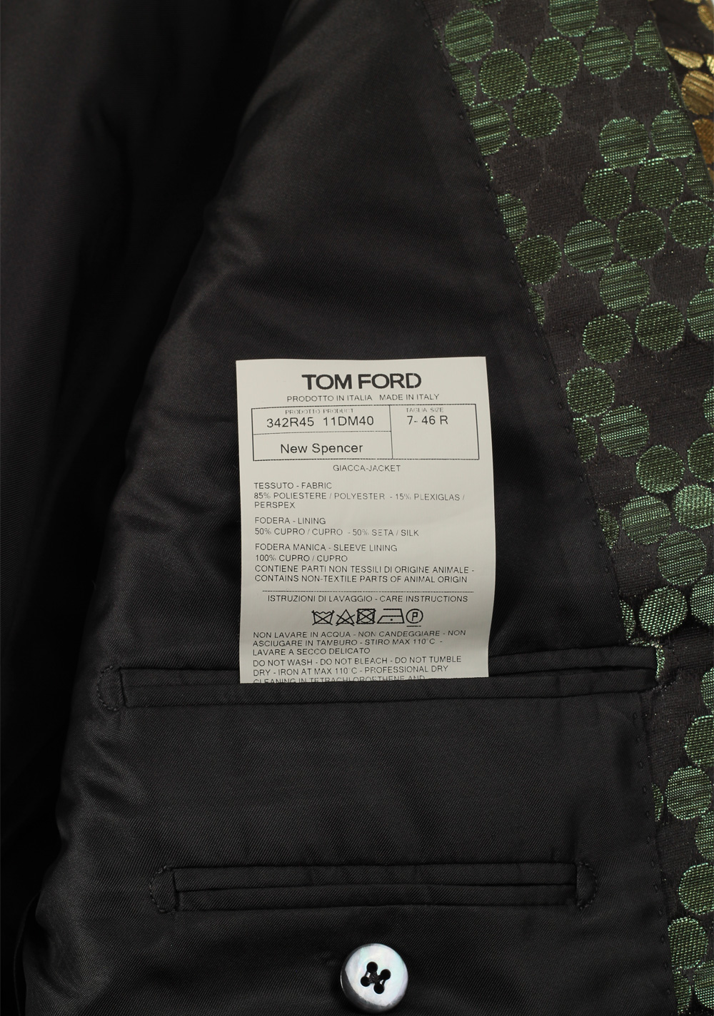 TOM FORD New Spencer Black Tuxedo Suit Size 46 / 36R U.S. | Costume Limité