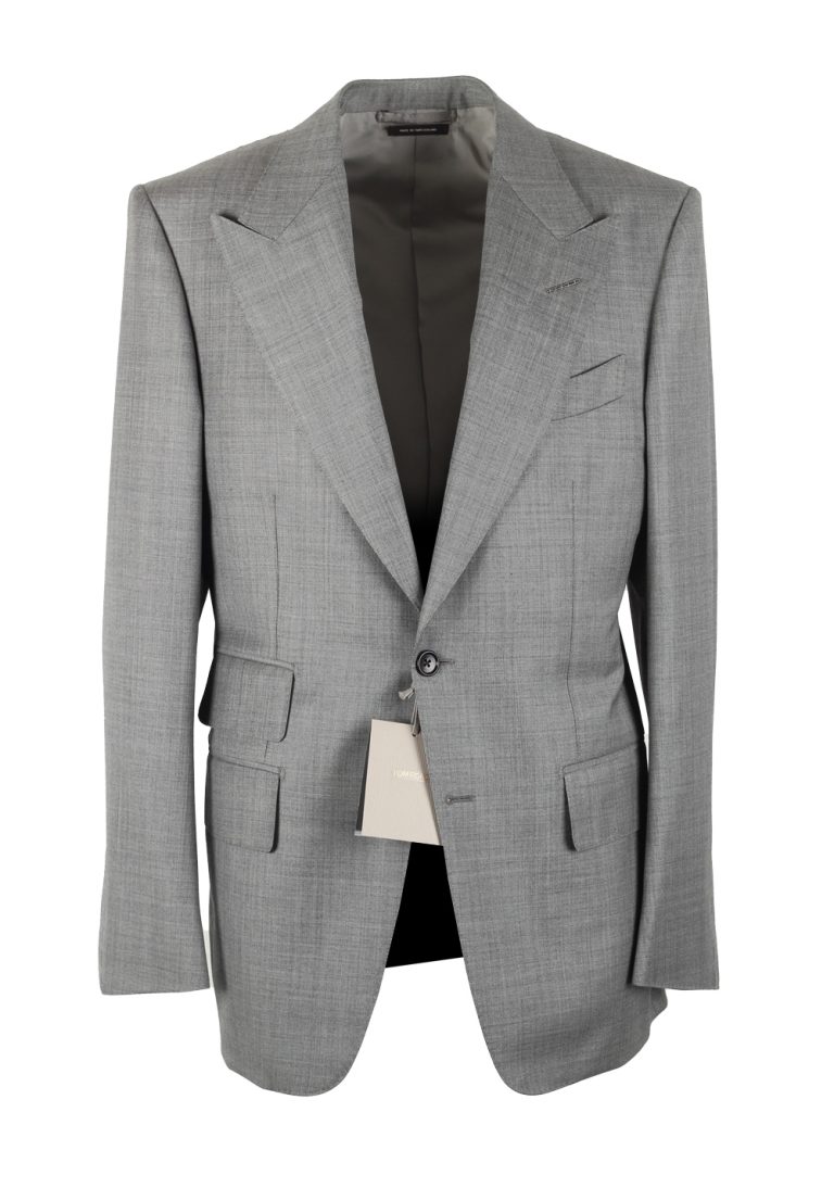 TOM FORD Windsor Signature Solid Gray Sharkskin Suit - thumbnail | Costume Limité