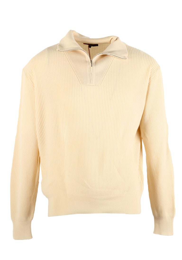 Loro Piana Off White Half Funnel Neck Cashmere Silk Sweater - thumbnail | Costume Limité