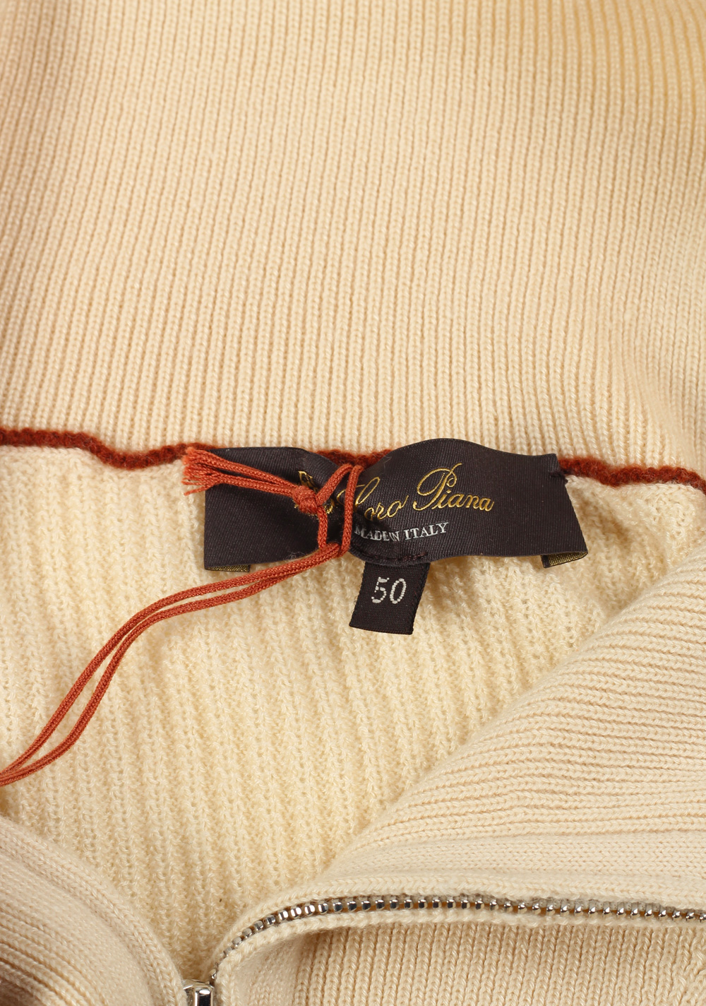 Loro Piana Off White Half Funnel Neck Cashmere Silk Sweater | Costume Limité