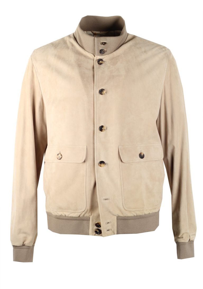 Loro Piana Beige Suede  Bomber Jacket Coat Size L / 52 / 42R U.S. - thumbnail | Costume Limité