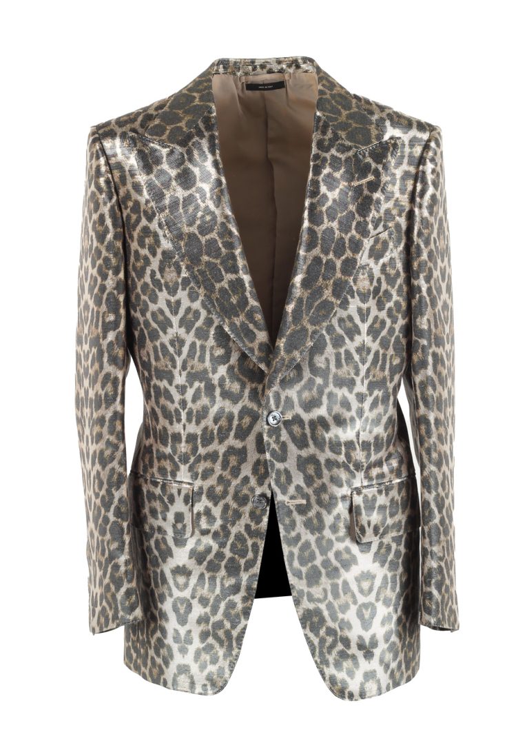 TOM FORD Gold Leopard Atticus Cocktail Dinner Jacket Size 48 / 38R - thumbnail | Costume Limité