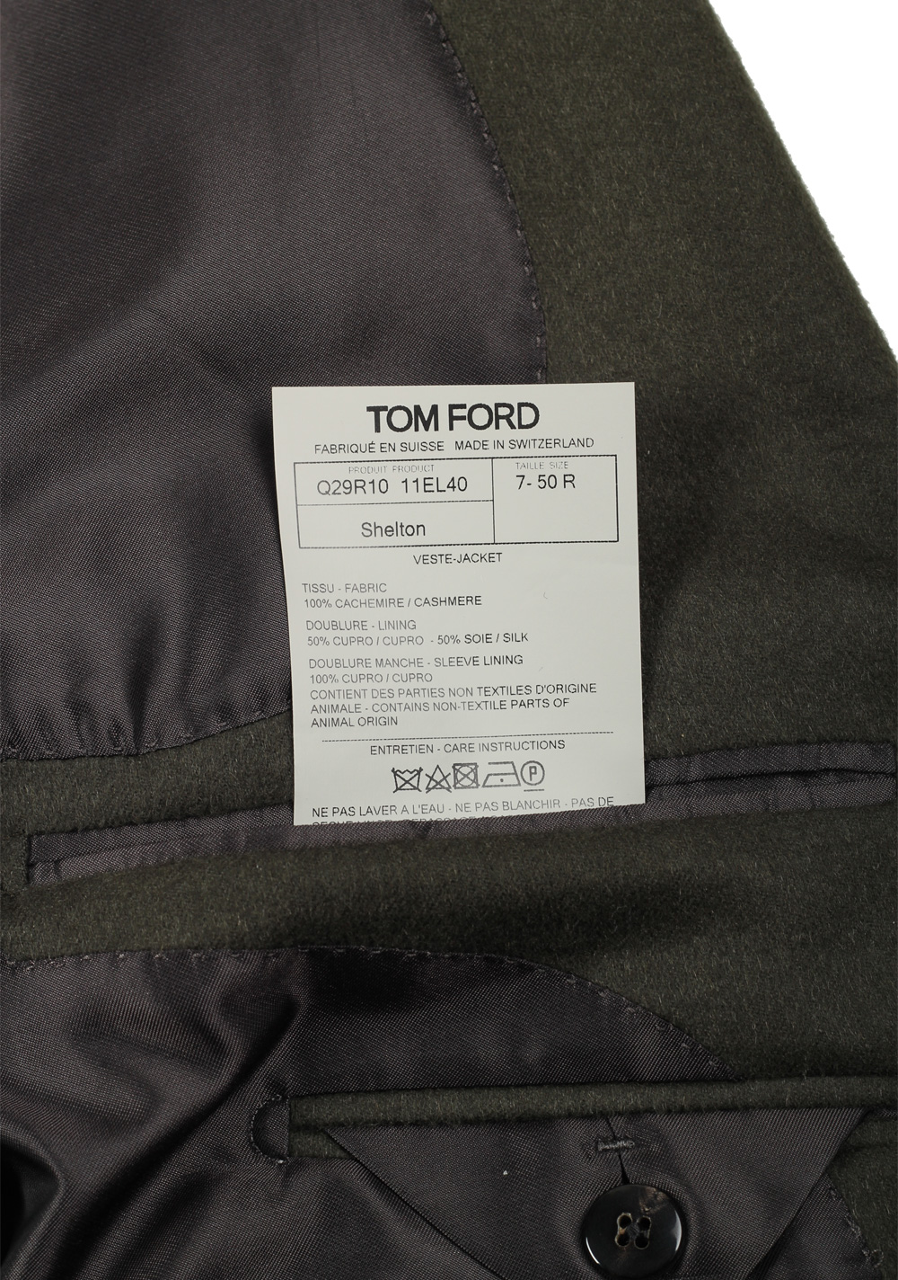 TOM FORD Shelton Green Cashmere Sport Coat Size 50 / 40R U.S. | Costume Limité