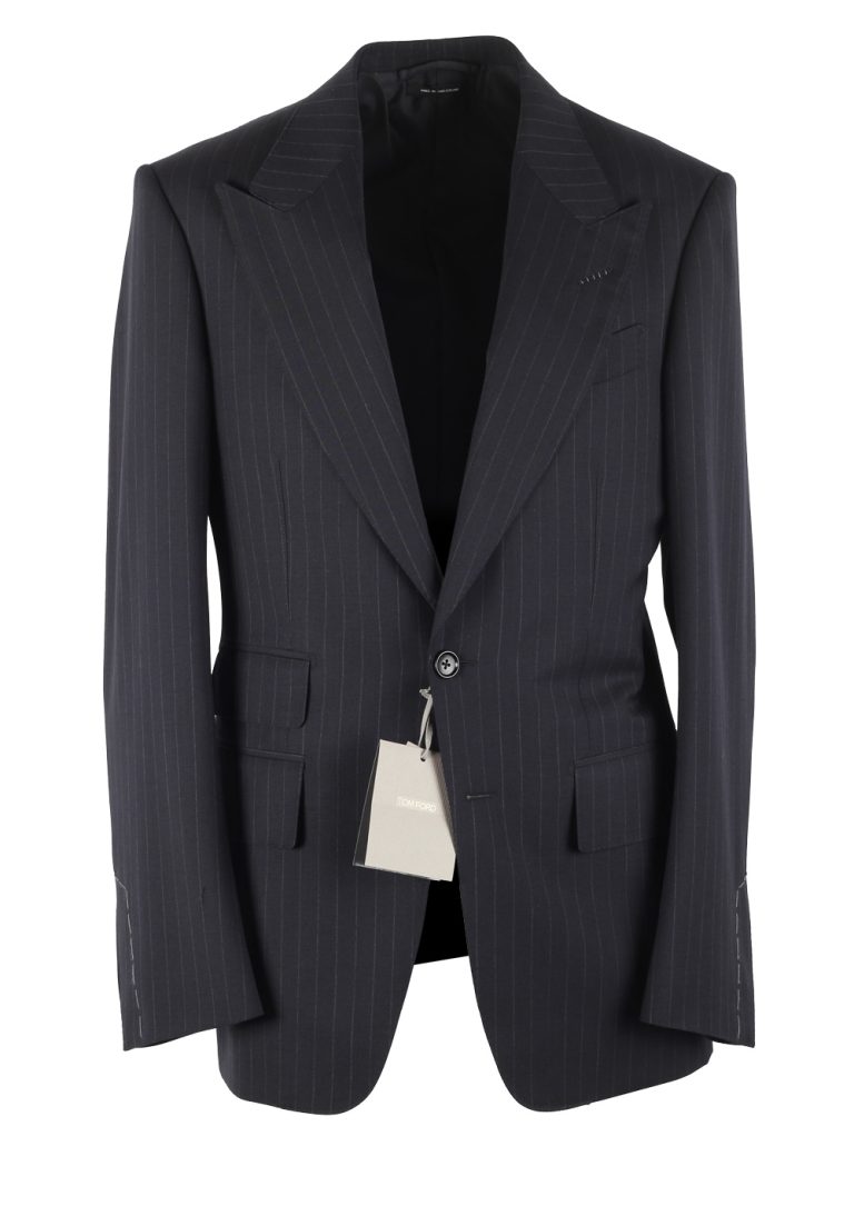 TOM FORD Shelton Striped Navy Blue Suit - thumbnail | Costume Limité