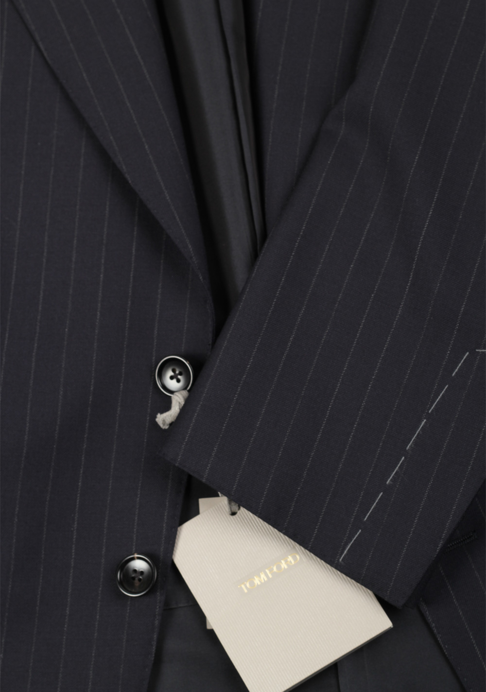 TOM FORD Shelton Striped Navy Blue Suit | Costume Limité