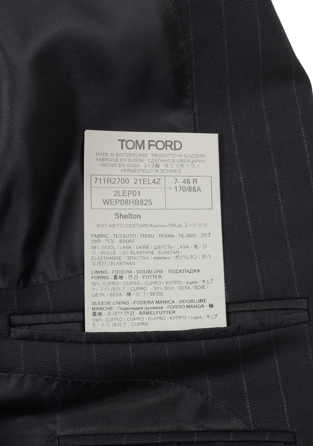 TOM FORD Shelton Striped Navy Blue Suit | Costume Limité