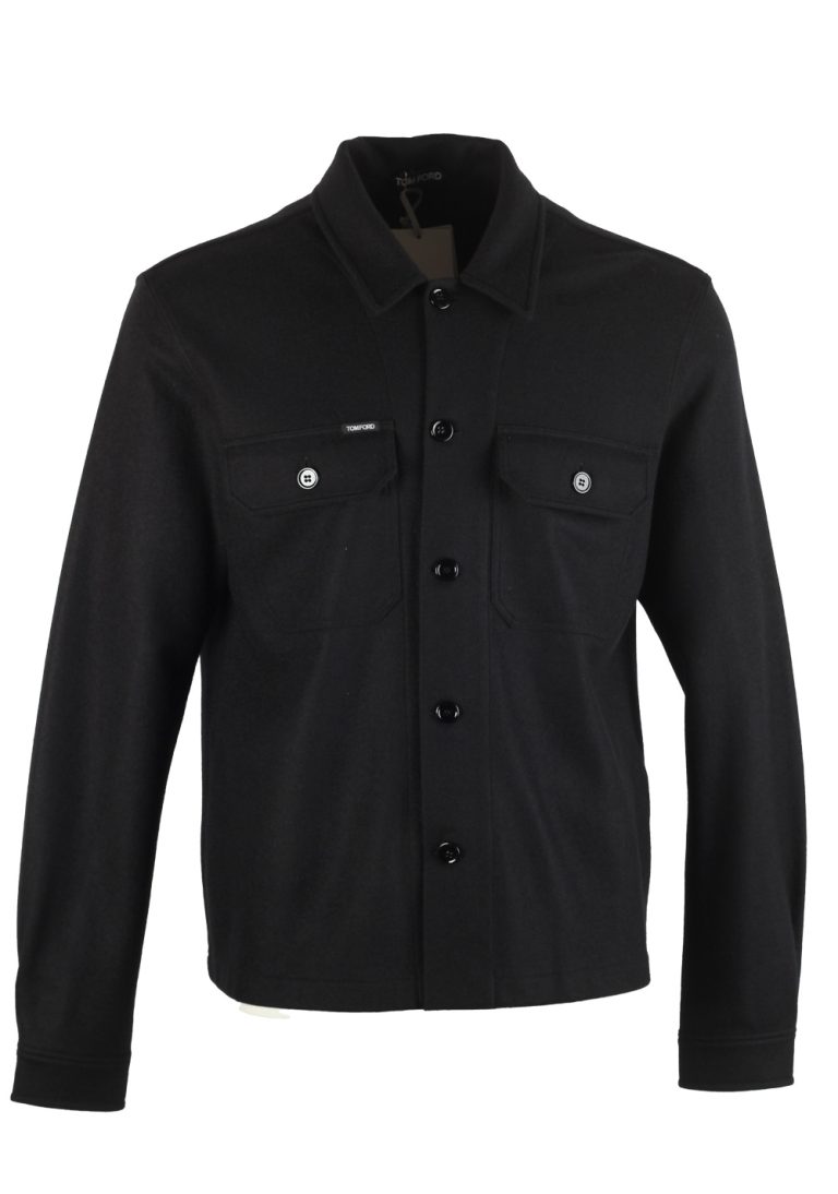 TOM FORD Logo-Appliquéd Black Cashmere Overshirt Size 52 IT / 42R U.S. - thumbnail | Costume Limité