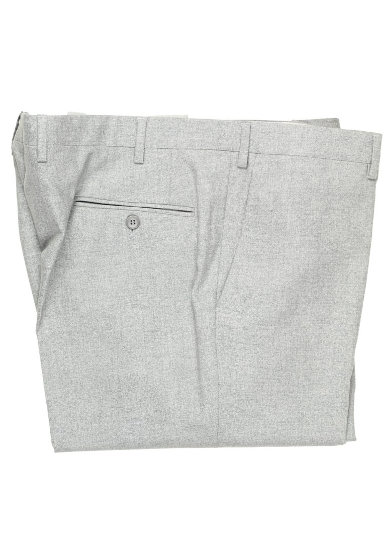 Brioni Light Gray Megeve Slim Trousers Size 56 / 40 U.S. In Wool - thumbnail | Costume Limité