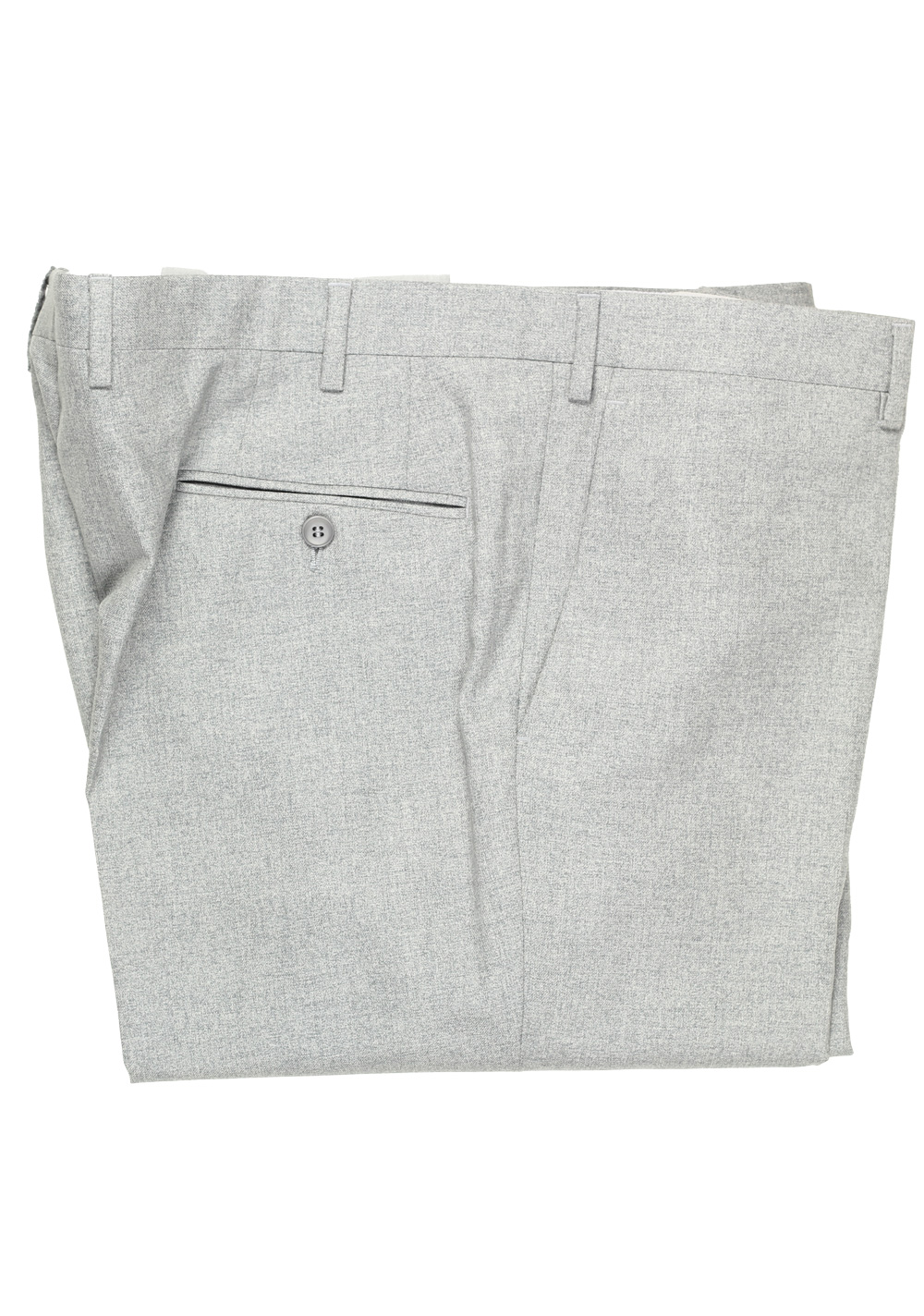 Brioni Light Gray Megeve Slim Trousers Size 56 / 40 U.S. In Wool | Costume Limité