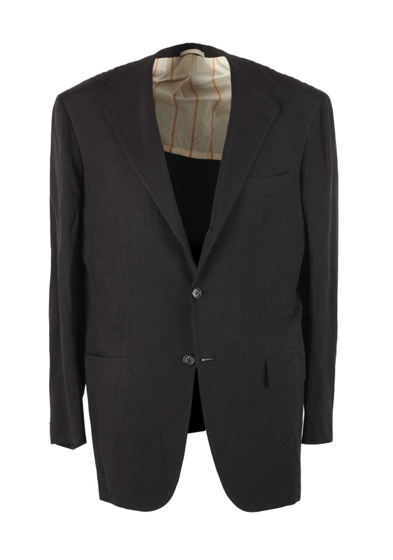 Kiton Black Sport Coat Size 48 / 38R U.S. In Silk Linen - thumbnail | Costume Limité