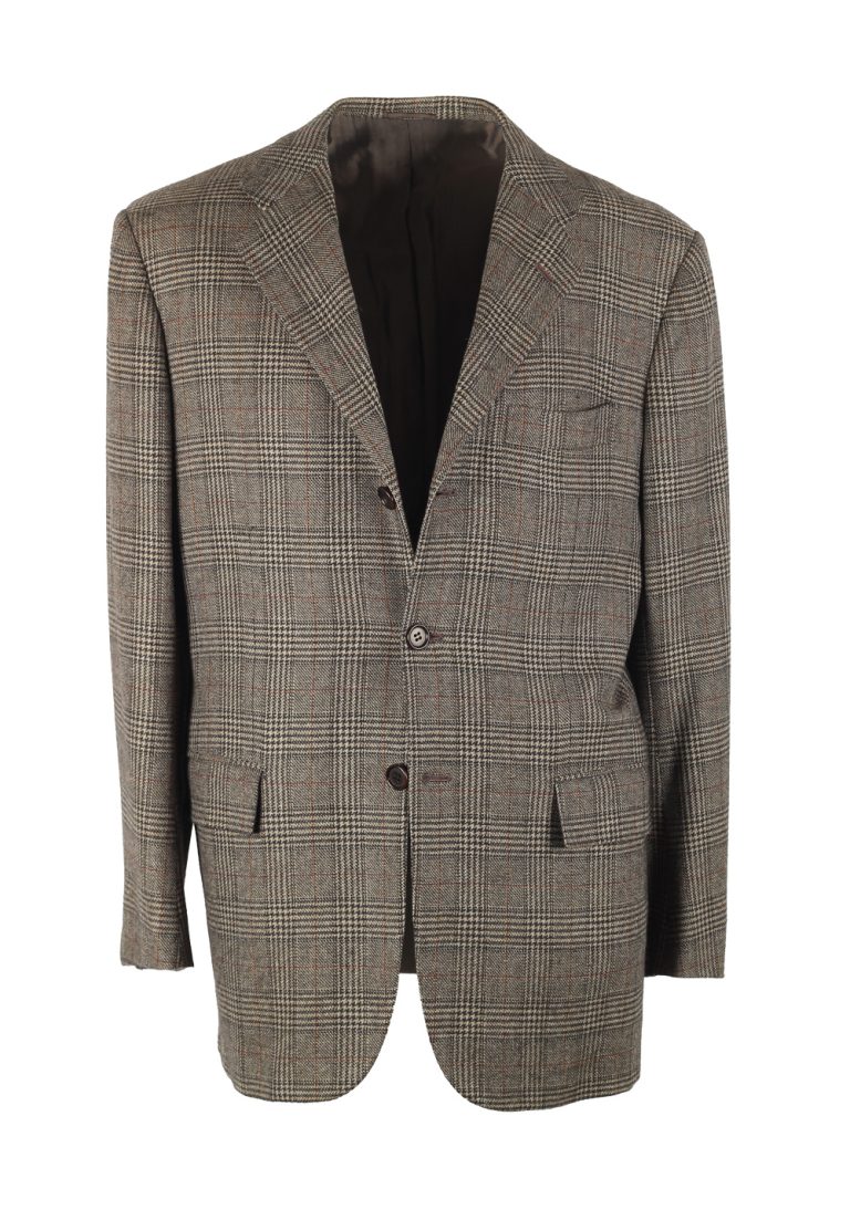 Kiton Gray Checked Sport Coat Size 50 / 40R U.S. In Cashmere - thumbnail | Costume Limité