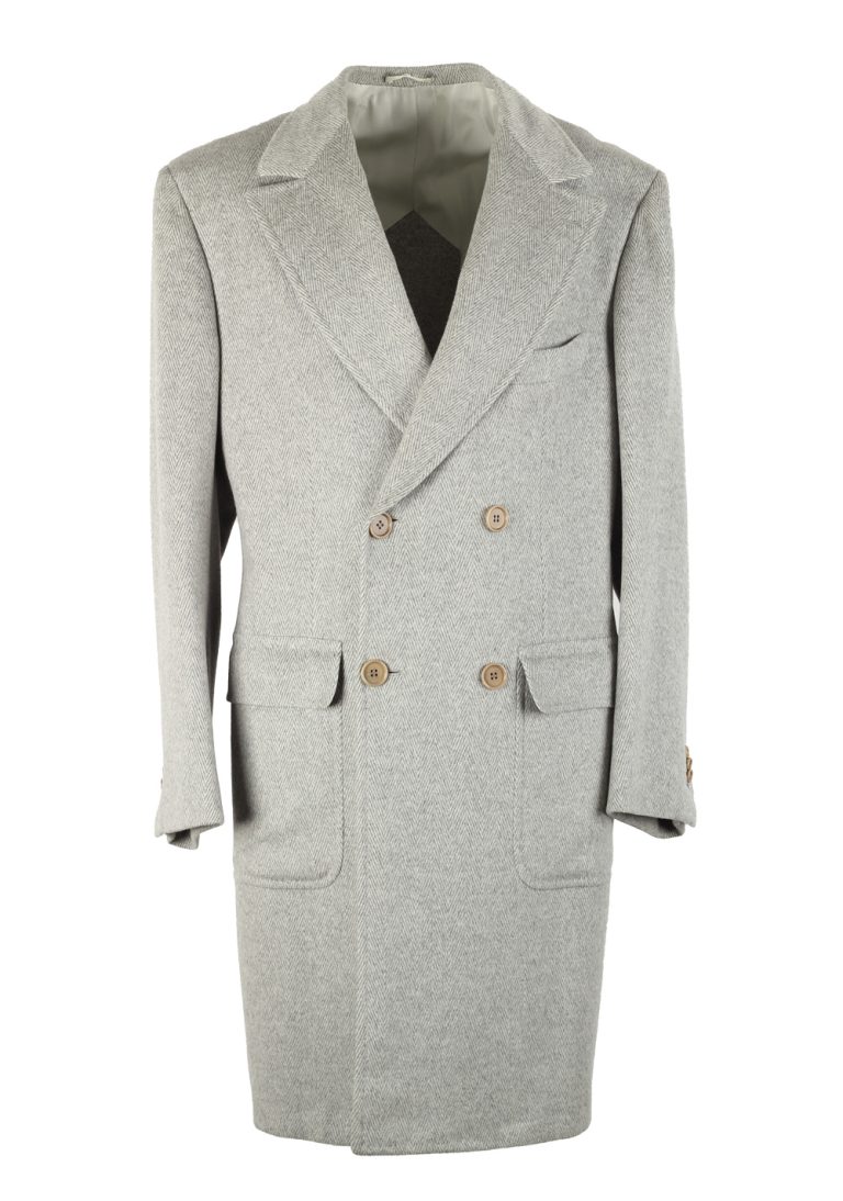 Kiton Gray Double Breasted Vicuna Coat Size 52 / 42R U.S. - thumbnail | Costume Limité