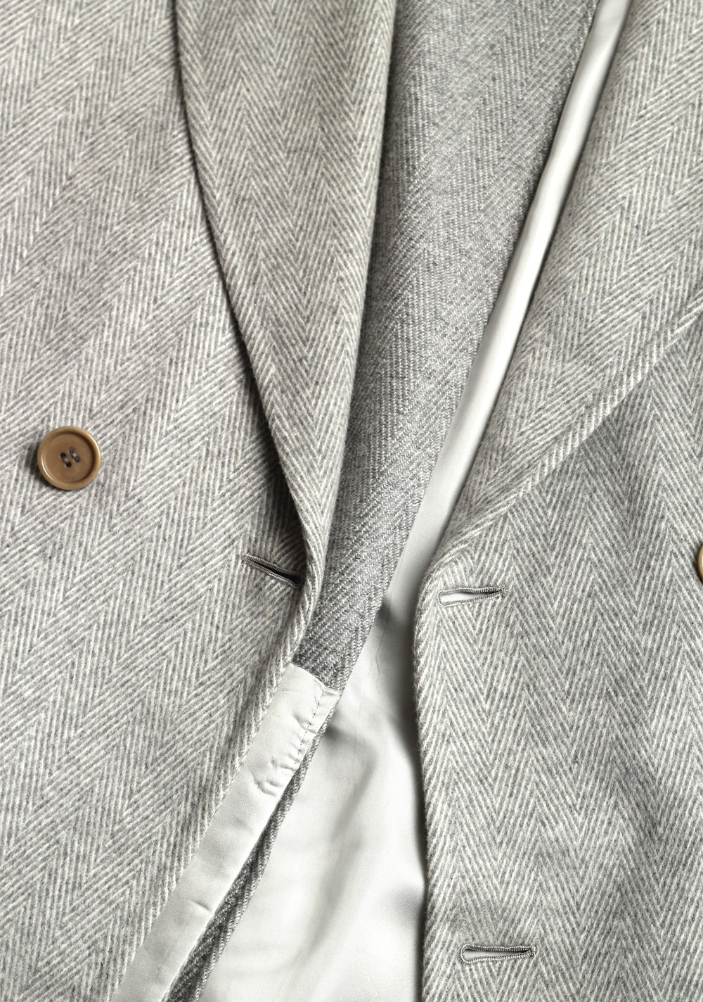 Kiton Gray Double Breasted Vicuna Coat Size 52 / 42R U.S. | Costume Limité