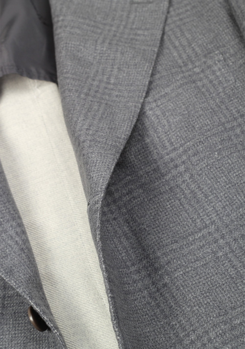 Kiton Gray Checked Sport Coat Size 50 / 40R U.S. In Silk Cashmere | Costume Limité