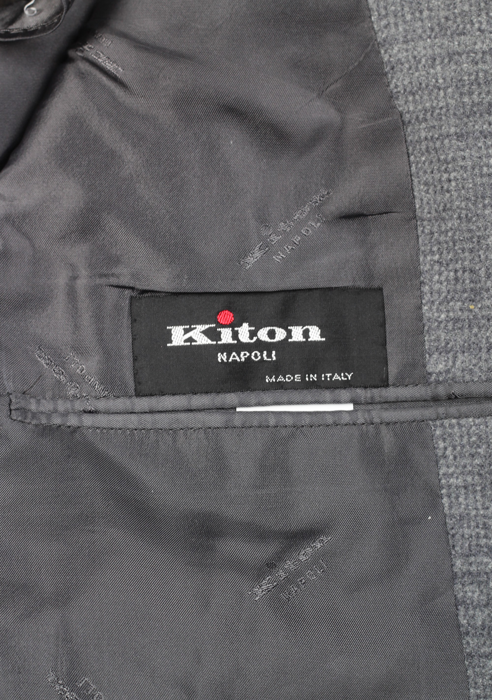 Kiton Gray Checked Sport Coat Size 50 / 40R U.S. In Silk Cashmere | Costume Limité