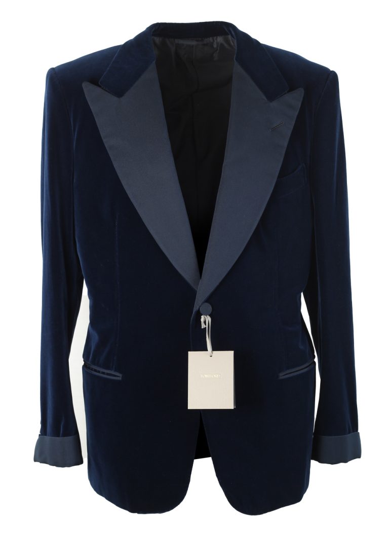 TOM FORD Buckingham Velvet Blue Tuxedo Dinner Jacket Size 52 / 42R Base C - thumbnail | Costume Limité