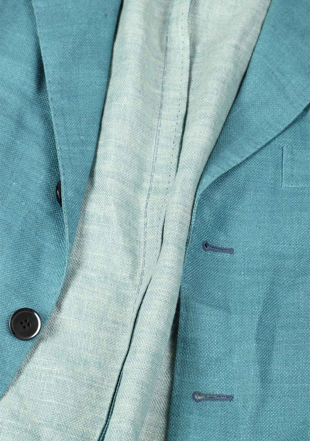 Sartorio By Kiton Turquoise Beige Sport Coat Size 50 / 40R U.S. In Linen Silk Cashmere | Costume Limité