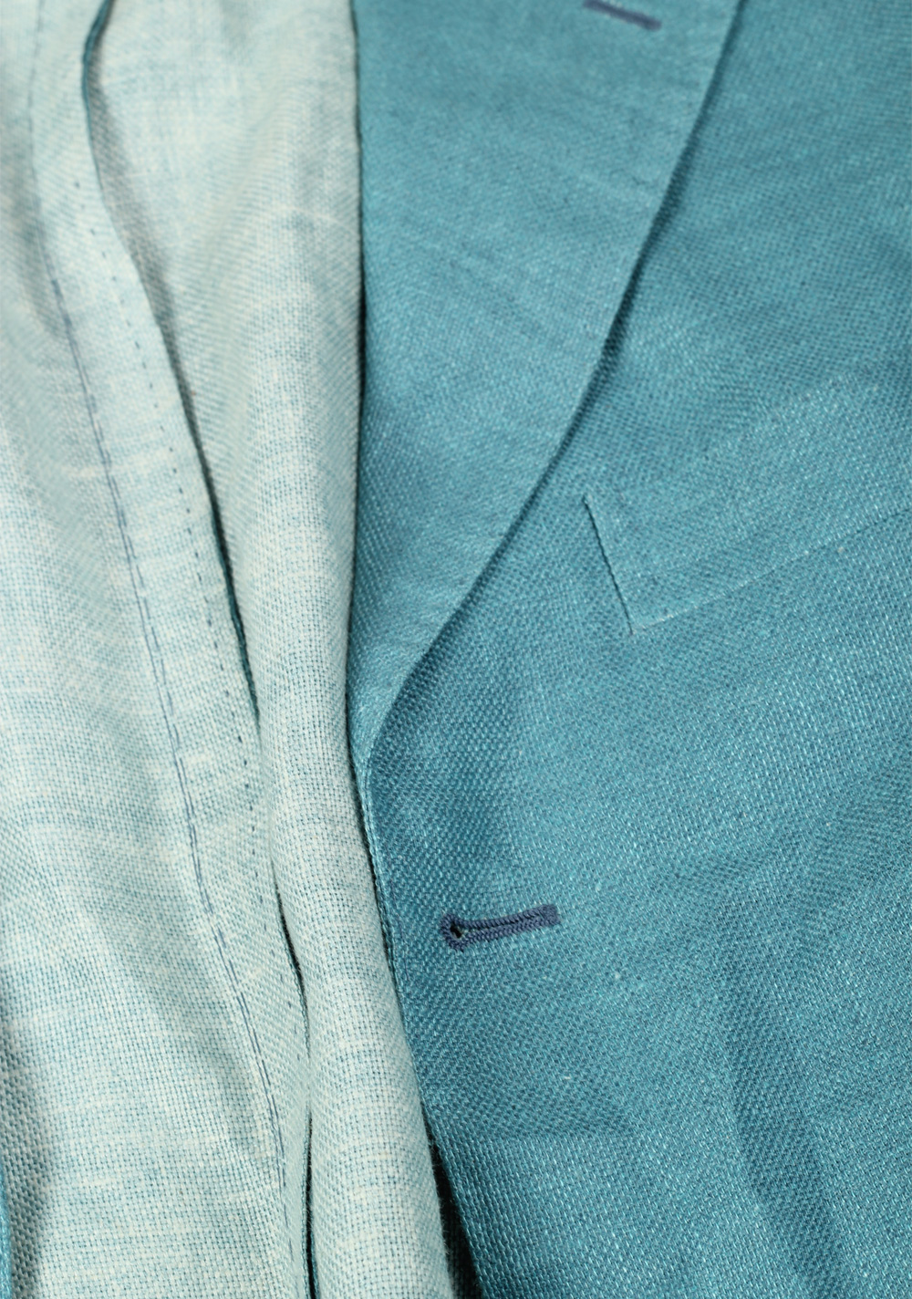 Sartorio By Kiton Turquoise Beige Sport Coat Size 50 / 40R U.S. In Linen Silk Cashmere | Costume Limité