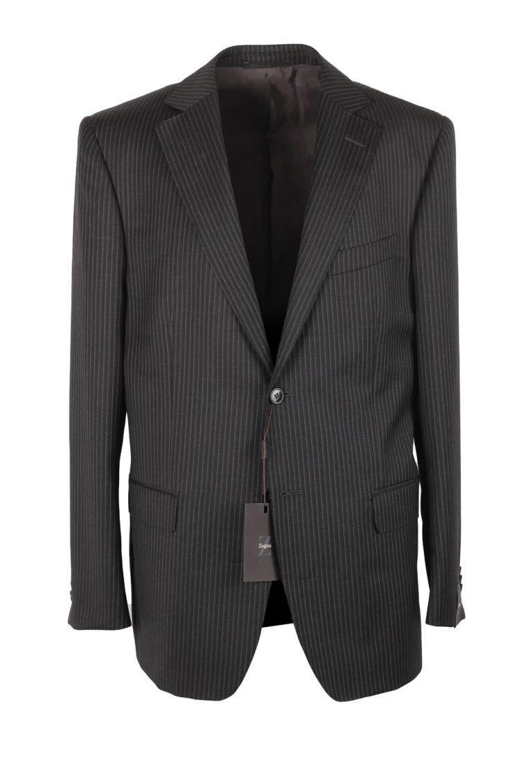 Z Zegna Gray Striped City Wool Suit Size 52 / 42R U.S. - thumbnail | Costume Limité